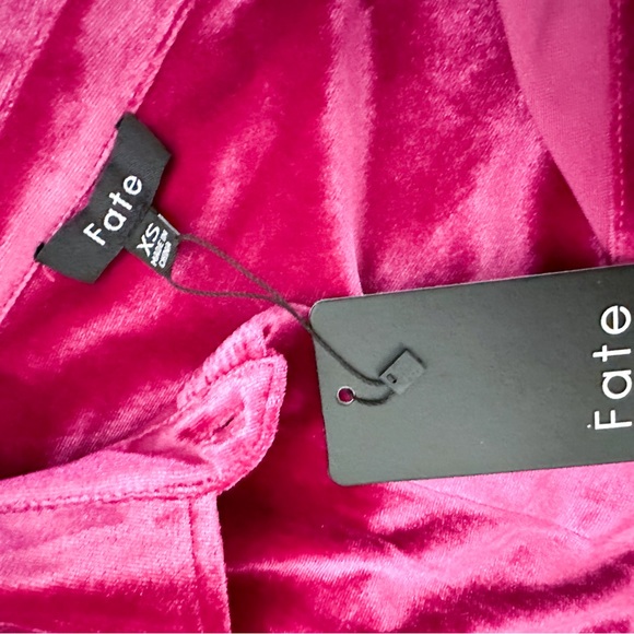 NWT- FATE Relaxed Velvet Button Down Long Sleeve Top - Picture 4 of 7